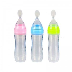 100% Food Grade Silicone Spoon Squeeze Rice Paste Baby Feeding Bottle Silicone Baby Kids Feeding Fruit Pacifier Spoon Bottle