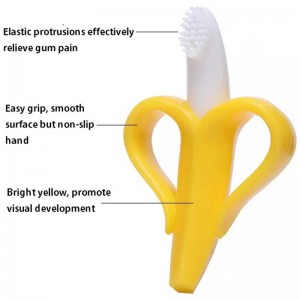 Banana Baby Teether Silicone Baby Toothbrush Baby Mini Toothbrush  Training Toothbrush and Teether Toy