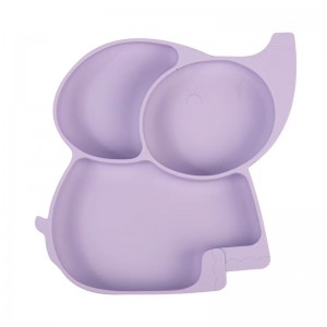 Suction Plates for Babies silicone elephant plate Complementary food set for infants Elephant BPA Free Baby dinner bowl Silicone Custom color Acceptable dinner Divided plate for Kids