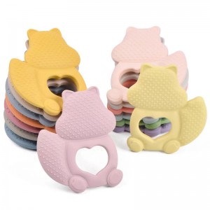 Squirrel Cartoon Bpa Free New Baby Teether Toy Silicone Baby Chew Toy Teether Soft Chewing Toy Baby Teething Sticks Boilable Food Grade Silicone Teether