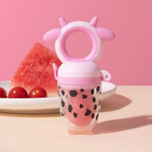 High Quality Fruit Feeder Cartoon Teether Food Grade Eco Friendly Liquid Silicone Baby Pacifier Fresh Fruit Baby Feeder Pacifier