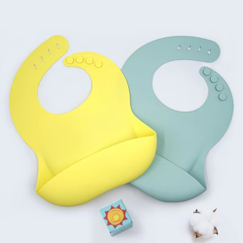 Baby Silicone Bib Baby's Solid Silicone Bib Water Pocket Waterproof and Dirt Proof  Baby Bib